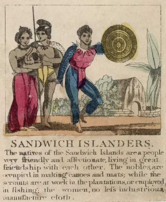 Framed Print : Hawaii: A group of Sandwich Islanders Date: circa 1830 Framed Print : Hawaii: A group of Sandwich Islanders Date: circa 1830