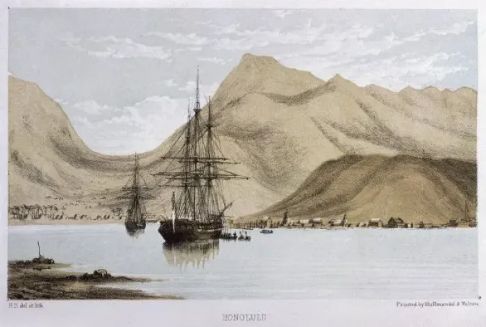 Framed Print : Hawaii / Honolulu C1850 Framed Print : Hawaii / Honolulu C1850