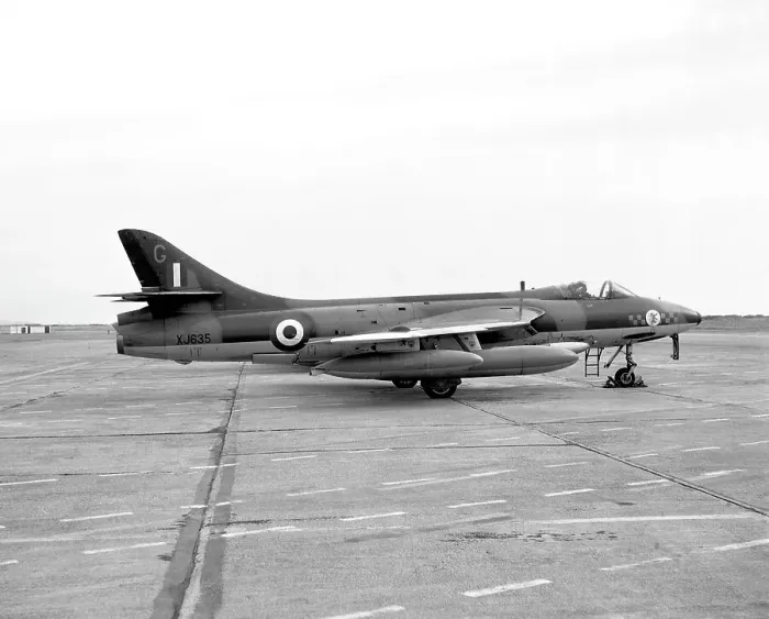Framed Print : Hawker Hunter FGA.9 XJ635 - G Framed Print : Hawker Hunter FGA.9 XJ635 - G