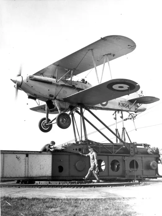 Framed Print : Hawker Nimrod II K3654 about to be launched Framed Print : Hawker Nimrod II K3654 about to be launched