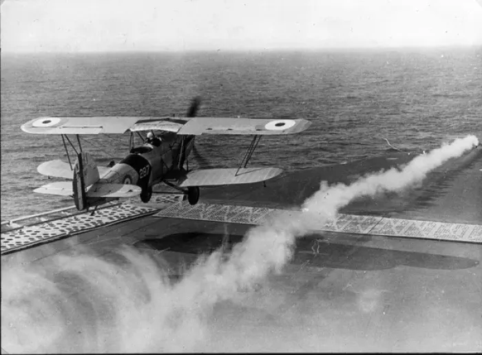 Framed Print : Hawker Osprey takes off from an aircraft carrier Framed Print : Hawker Osprey takes off from an aircraft carrier