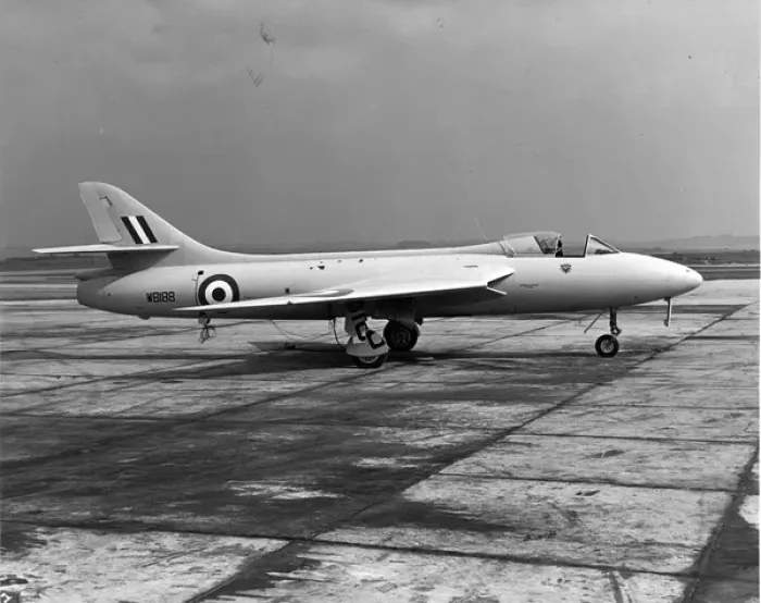 Framed Print : Hawker P1067 Hunter first prototype WB188 on the ground Framed Print : Hawker P1067 Hunter first prototype WB188 on the ground