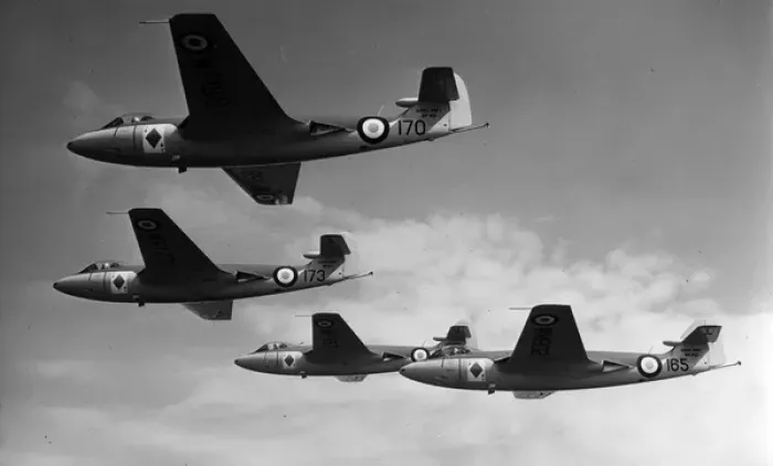 Framed Print : Four Hawker Sea Hawk Is Framed Print : Four Hawker Sea Hawk Is