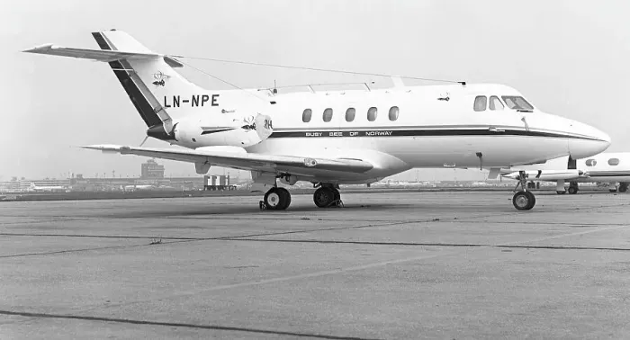 Framed Print : Hawker Siddeley HS-125 Series 1A LN-NPE Framed Print : Hawker Siddeley HS-125 Series 1A LN-NPE