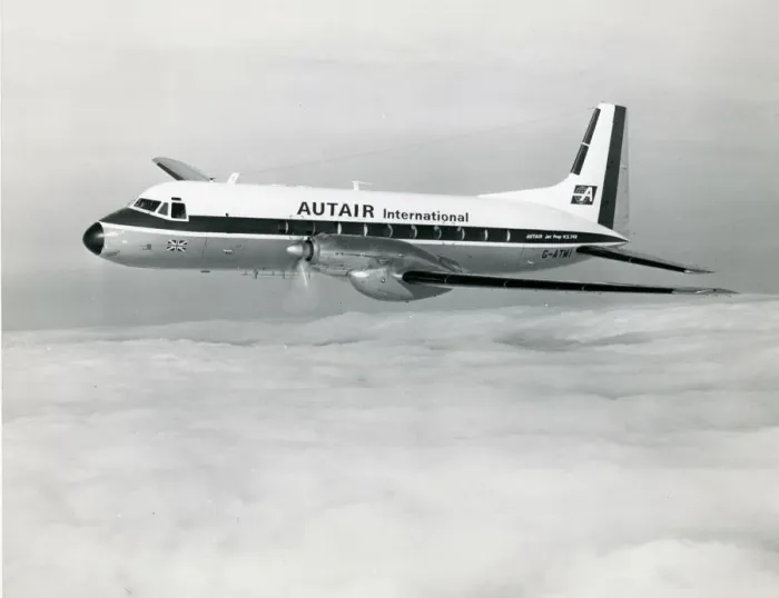 Framed Print : Hawker Siddeley HS748 Series 2, G-ATMI, of Autair Framed Print : Hawker Siddeley HS748 Series 2, G-ATMI, of Autair