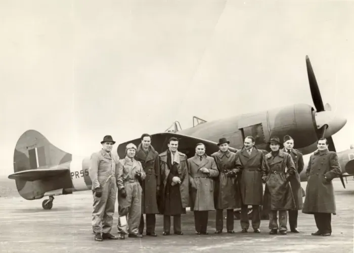 Framed Print : Hawker Tempest II, PR55?, during evaluation by the Swiss Framed Print : Hawker Tempest II, PR55?, during evaluation by the Swiss
