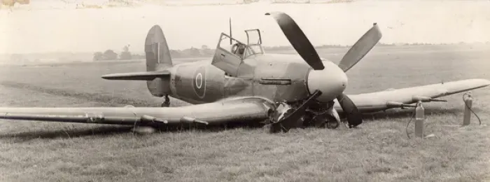 Framed Print : Hawker Typhoon IB, R8803, after a crash landing Framed Print : Hawker Typhoon IB, R8803, after a crash landing