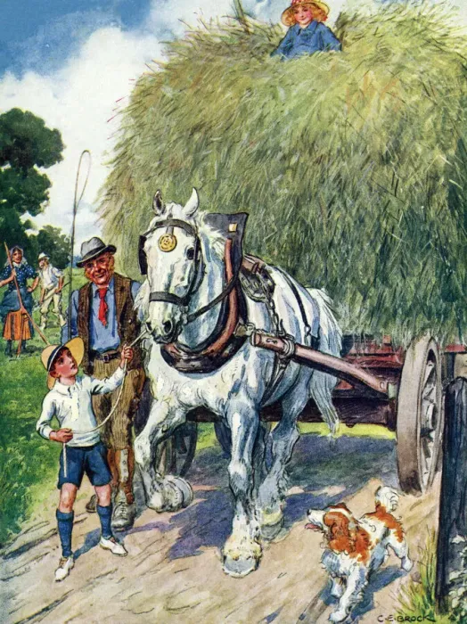 Framed Print : Haycart - Children playing around a horse-drawn haycart Framed Print : Haycart - Children playing around a horse-drawn haycart
