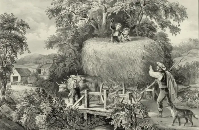 Framed Print : Haying-time the first load Framed Print : Haying-time the first load