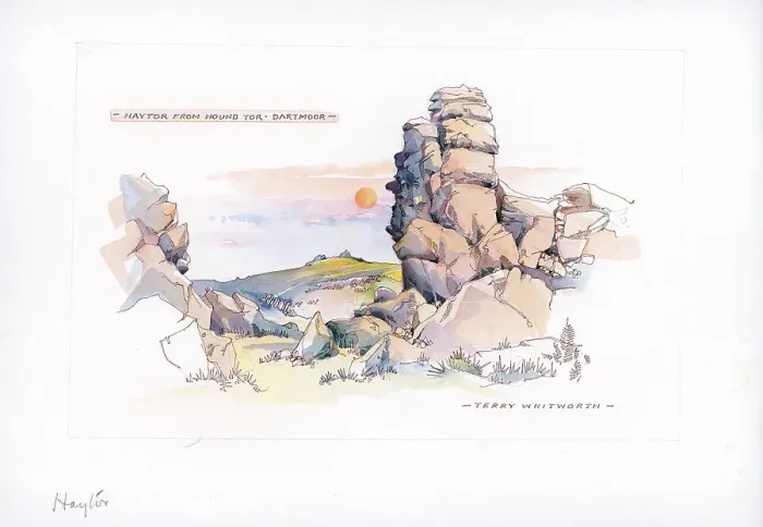 Framed Print : Haytor from Hound Tor, Dartmoor Framed Print : Haytor from Hound Tor, Dartmoor