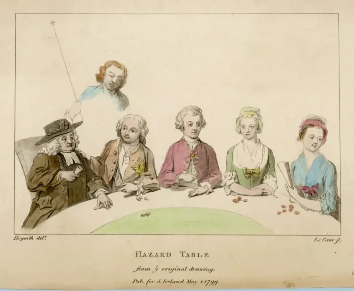 Framed Print : Hazard Table Gambling Framed Print : Hazard Table Gambling