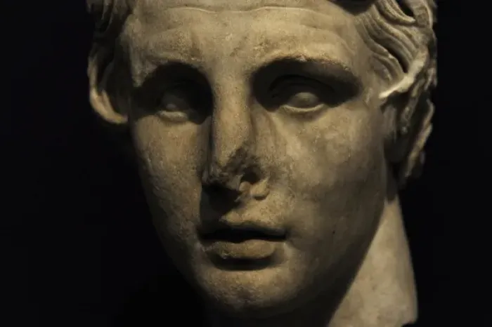 Framed Print : Head of Alexander the Great (356-323 BC). Marble. 2nd centur Framed Print : Head of Alexander the Great (356-323 BC). Marble. 2nd centur