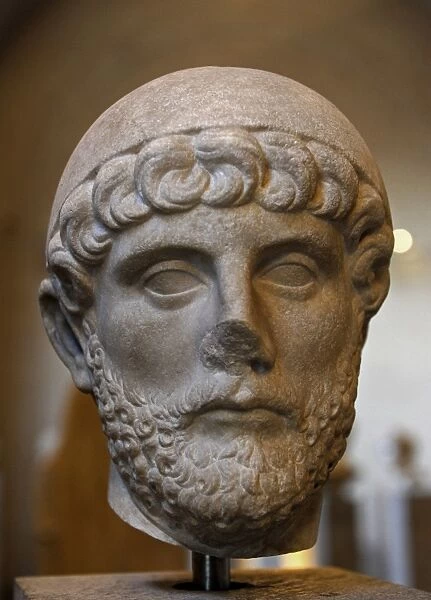 Head of a man with a Priests cap. About 120 AD