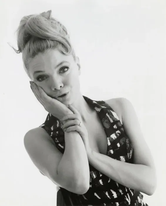 Framed Print : Head and shoulders portrait of a blonde model. Date: late 1960s Framed Print : Head and shoulders portrait of a blonde model. Date: late 1960s