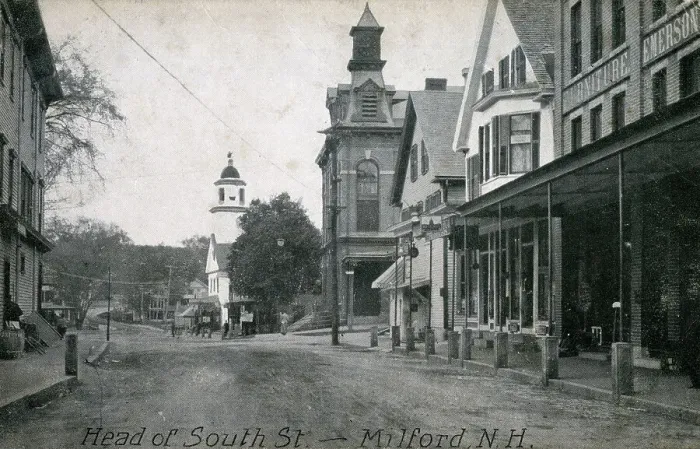 Framed Print : Head of South Street, Milford, New Hampshire, USA