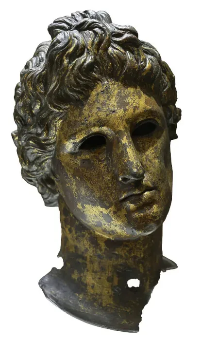 Framed Print : Head from a statue of Apollo. Bronze. 2nd-3rd Framed Print : Head from a statue of Apollo. Bronze. 2nd-3rd