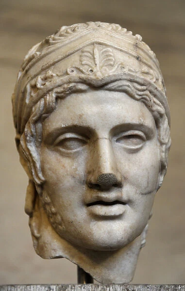 Head of a statue of Ares. Roman sculpture after original of