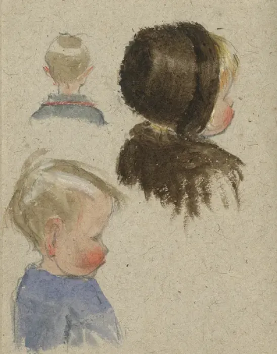 Framed Print : Head studies of children by Muriel Dawson Framed Print : Head studies of children by Muriel Dawson