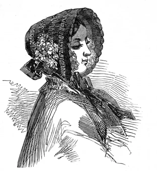 Framed Print : Head-wear fashions for May 1850 Framed Print : Head-wear fashions for May 1850