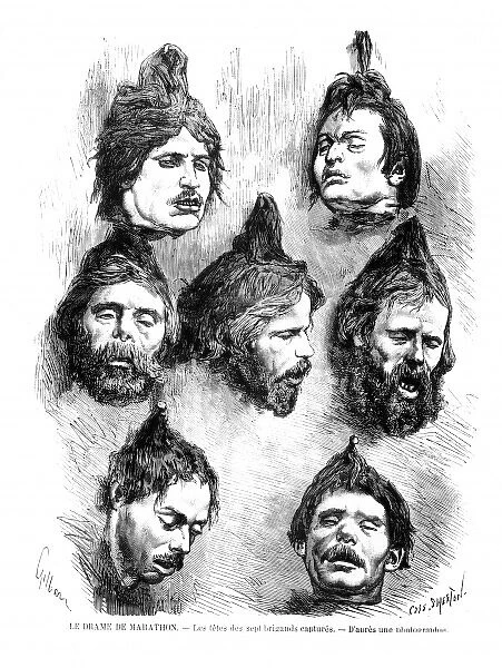 Heads of captured Greek bandits