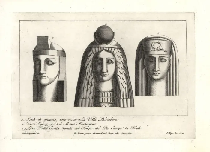 Framed Print : Heads of Egyptian gods and goddesses Framed Print : Heads of Egyptian gods and goddesses