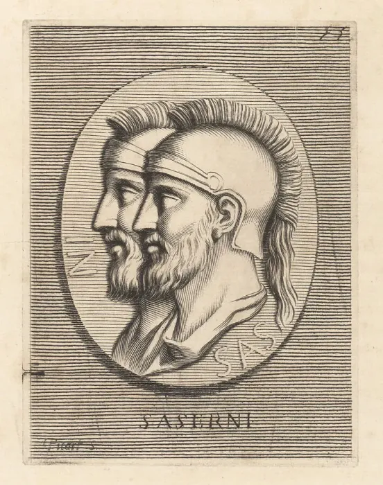Framed Print : Heads of Roman soldiers, G. Saserna and P. Saserna Framed Print : Heads of Roman soldiers, G. Saserna and P. Saserna
