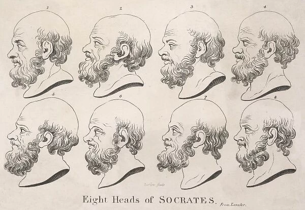 Eight heads of Socrates, Classical Greek philosopher