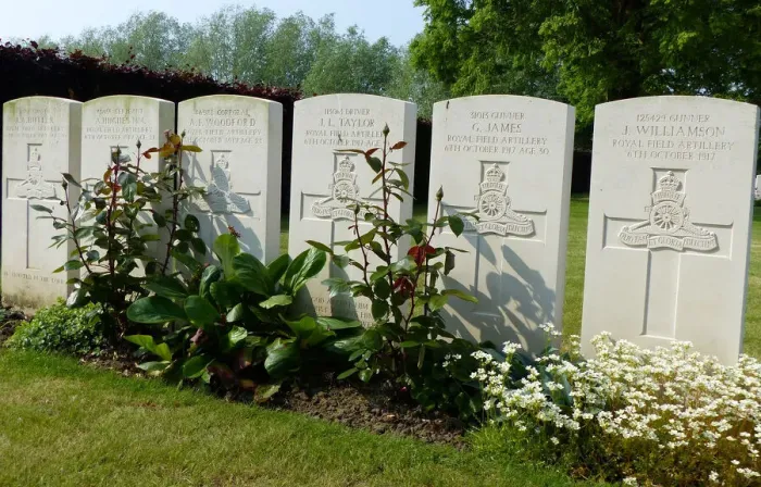Framed Print : Headstones, 18pr gun crew Oxford Road CWGC, Wieltje, Ypres Framed Print : Headstones, 18pr gun crew Oxford Road CWGC, Wieltje, Ypres