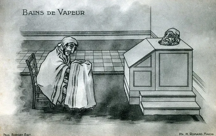 Framed Print : Health Treatment - Venerable gent enjoying a steam bath Framed Print : Health Treatment - Venerable gent enjoying a steam bath