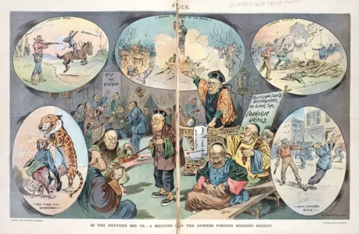 Framed Print : As the heathen see us - a meeting of the Chinese foreign mis Framed Print : As the heathen see us - a meeting of the Chinese foreign mis