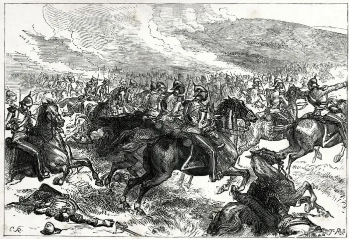 Framed Print : The Heavy Cavalry Charge at Balaclava, 25 October 1854, Crimean War Date: 1854 Framed Print : The Heavy Cavalry Charge at Balaclava, 25 October 1854, Crimean War Date: 1854