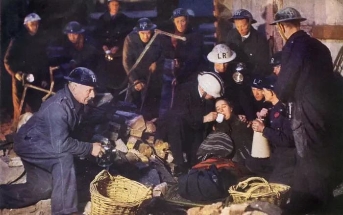 Framed Print : Heavy Rescue Workers saving a victim Framed Print : Heavy Rescue Workers saving a victim