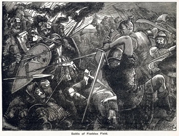 Framed Print : Height of battle of the Battle of Flodden, Northumberland, between England and Scotland. Date: 9 September 1513