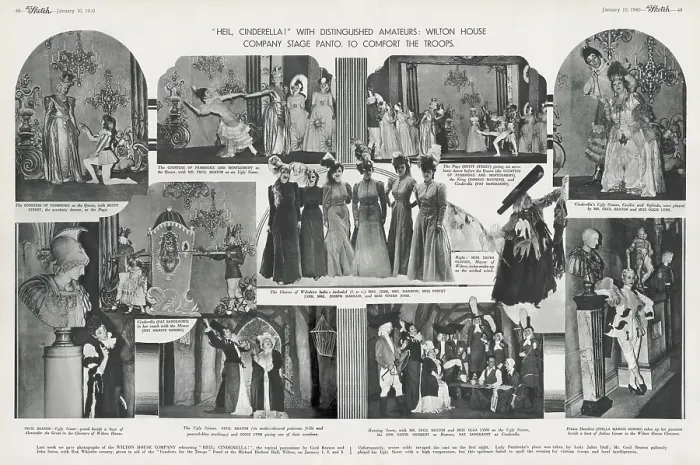 Framed Print : Heil, Cinderella ! With distuinguished Amateurs - Wilton House Company stage a topical pantomime by Cecil Beaton to comfort the troops. Date: 1940 Framed Print : Heil, Cinderella ! With distuinguished Amateurs - Wilton House Company stage a topical pantomime by Cecil Beaton to comfort the troops. Date: 1940