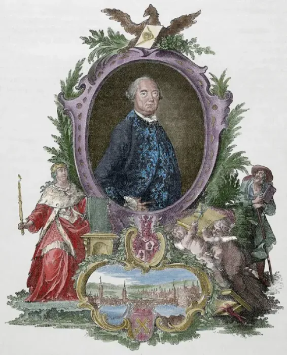 Framed Print : Heinrich Christopher Liber (1707-1788). German political. En Framed Print : Heinrich Christopher Liber (1707-1788). German political. En