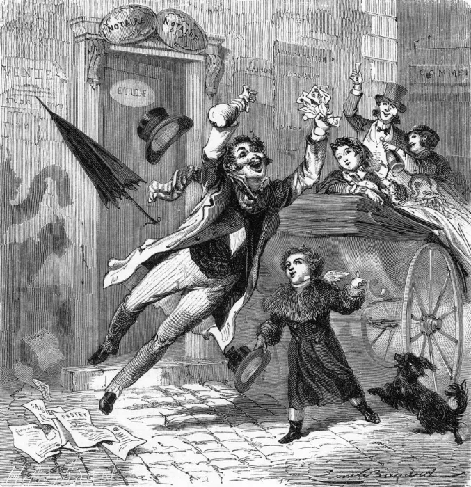 Framed Print : THE HEIR A lucky inheritor emerges from the lawyers office with a fistful Framed Print : THE HEIR A lucky inheritor emerges from the lawyers office with a fistful