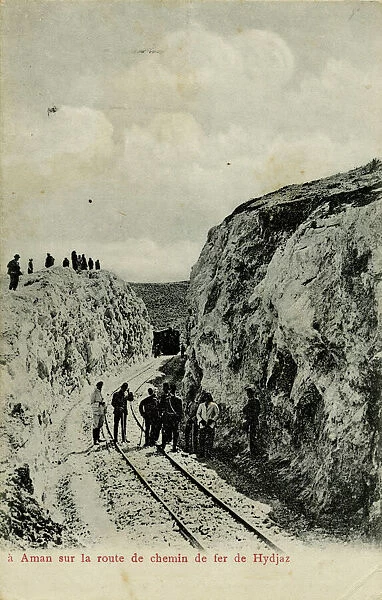 Hejaz Railway, people on line at Amman, Jordan