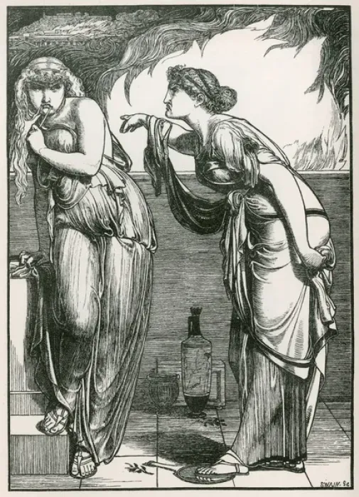 Framed Print : Helen and Cassandra by Frederick Sandyss Framed Print : Helen and Cassandra by Frederick Sandyss