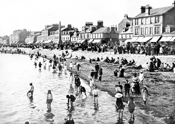 Framed Print : Helensburgh beach and promenade Victorian period Framed Print : Helensburgh beach and promenade Victorian period