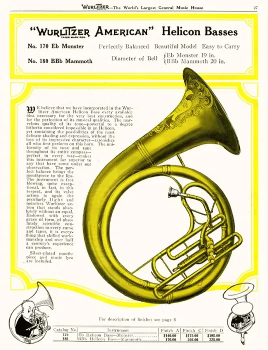 Framed Print : Helicon Bass Horn