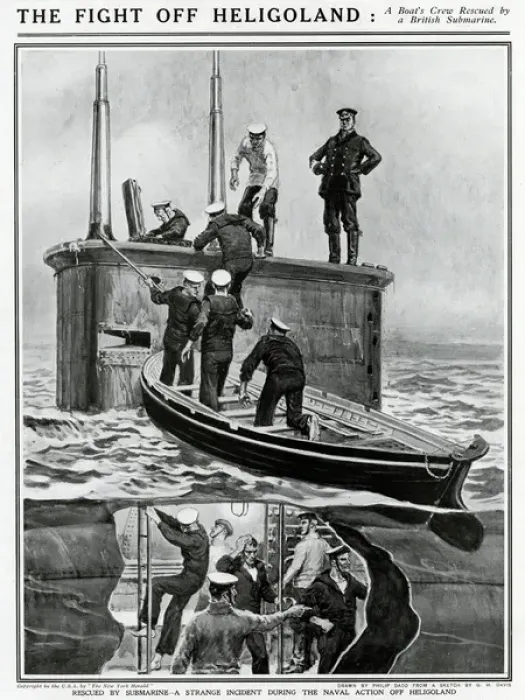 Framed Print : Heligoland submarine rescue by G. H. Davis Framed Print : Heligoland submarine rescue by G. H. Davis