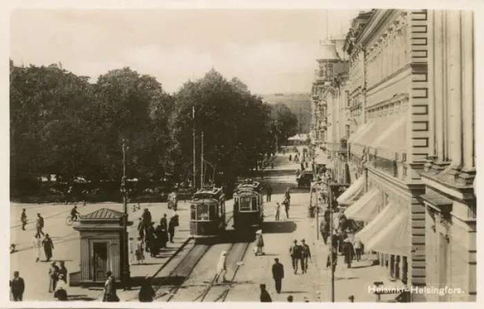 Framed Print : Helsinki, Finland - Trams and Shops Framed Print : Helsinki, Finland - Trams and Shops
