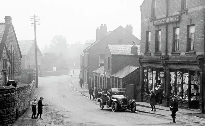 Framed Print : Hemsworth Bank Street probably 1920s Framed Print : Hemsworth Bank Street probably 1920s