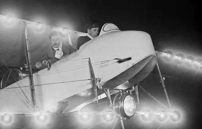 Framed Print : Hendon Aerodrome flying at night early 1900s Framed Print : Hendon Aerodrome flying at night early 1900s