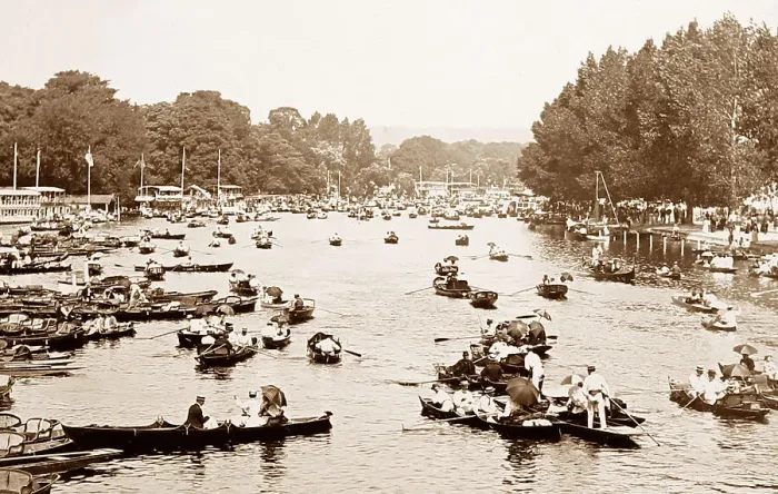 Framed Print : Henley Regatta, Victorian period Framed Print : Henley Regatta, Victorian period