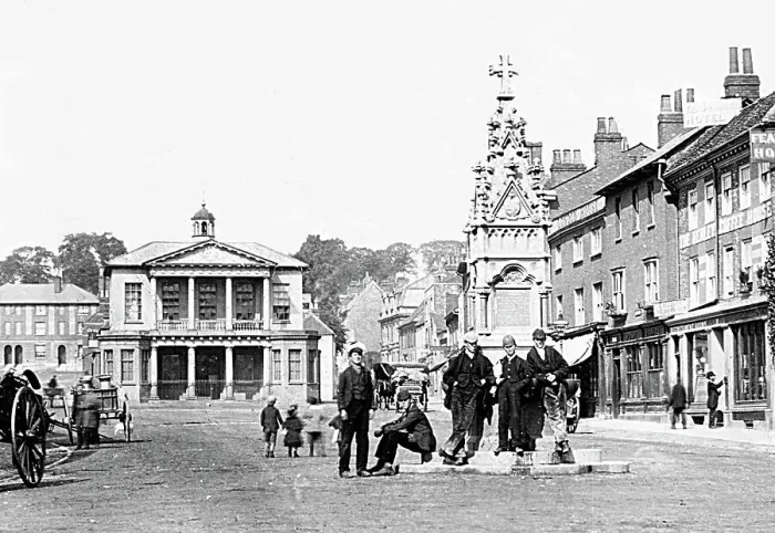 Framed Print : Henley Upon Thames Market Place Victorian period Framed Print : Henley Upon Thames Market Place Victorian period