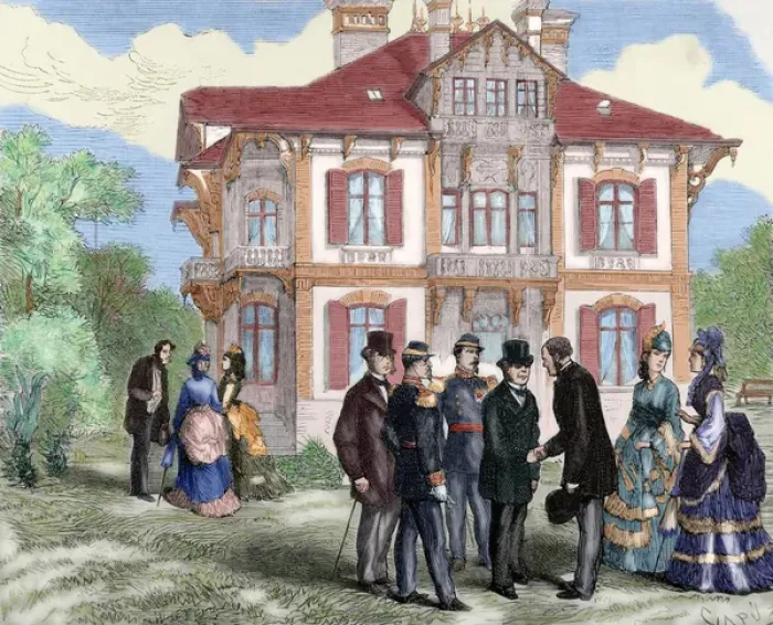Framed Print : Henri Cordier (1849-1925). Trouville. The Chalet Cordier, cu Framed Print : Henri Cordier (1849-1925). Trouville. The Chalet Cordier, cu