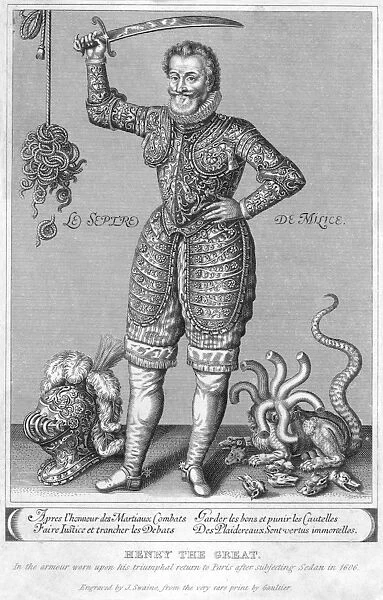 Henri IV of France with a seven-headed beast