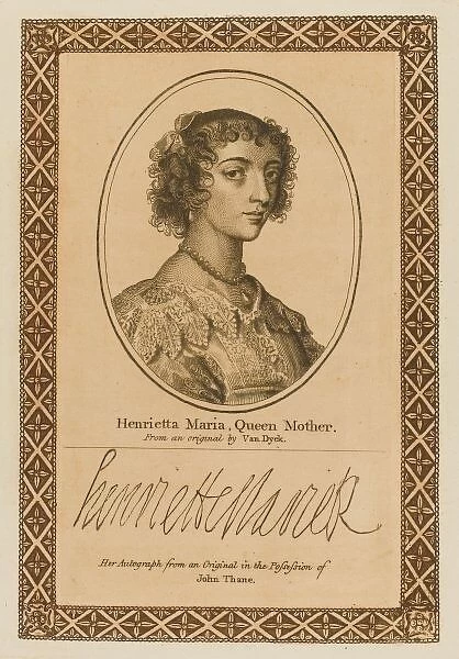 Henrietta Maria. HENRIETTA MARIA queen of Charles I with her autograph