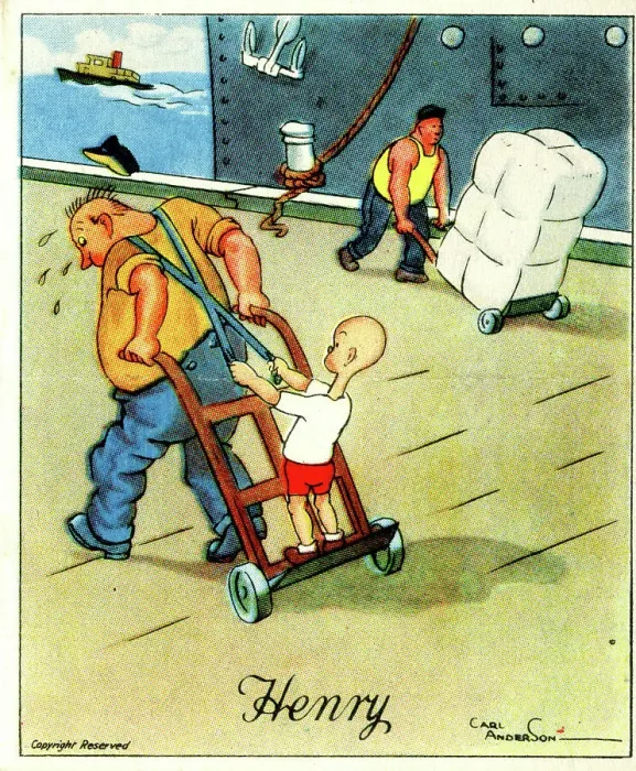 Framed Print : Henry cartoon, boy takes a ride, by Carl Anderson Framed Print : Henry cartoon, boy takes a ride, by Carl Anderson
